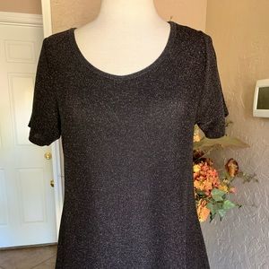 Lularoe elegant black with silver thread top